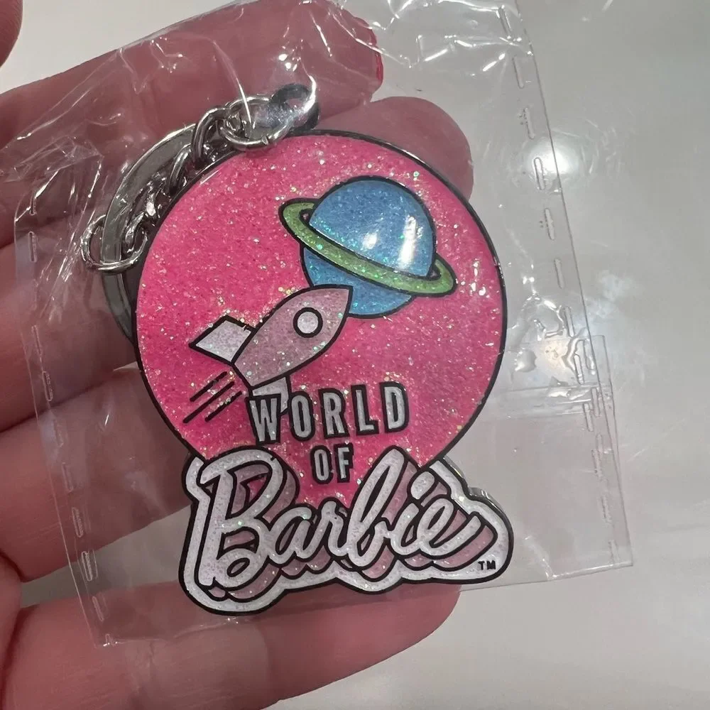 World of Barbie Glitter Keychain